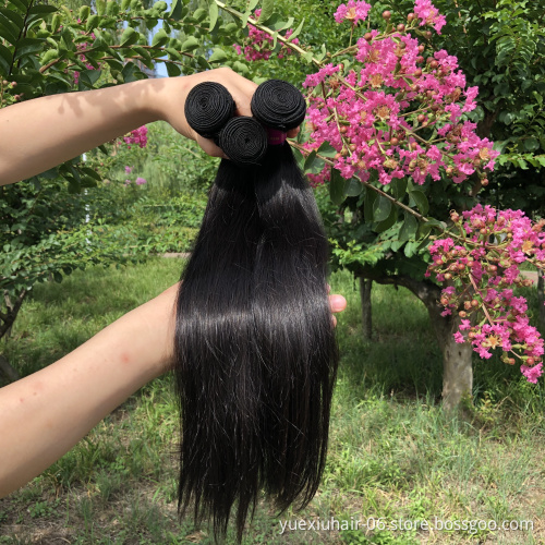 Brazilian Straight Human Hair Bundles with Lace Closure Super Double Drawn Cuticle Aligned Hair Extension Bundle Deals Promotion